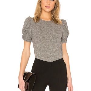 A.L.C. Kati Puff Sleeve Tee Small Heather Gray